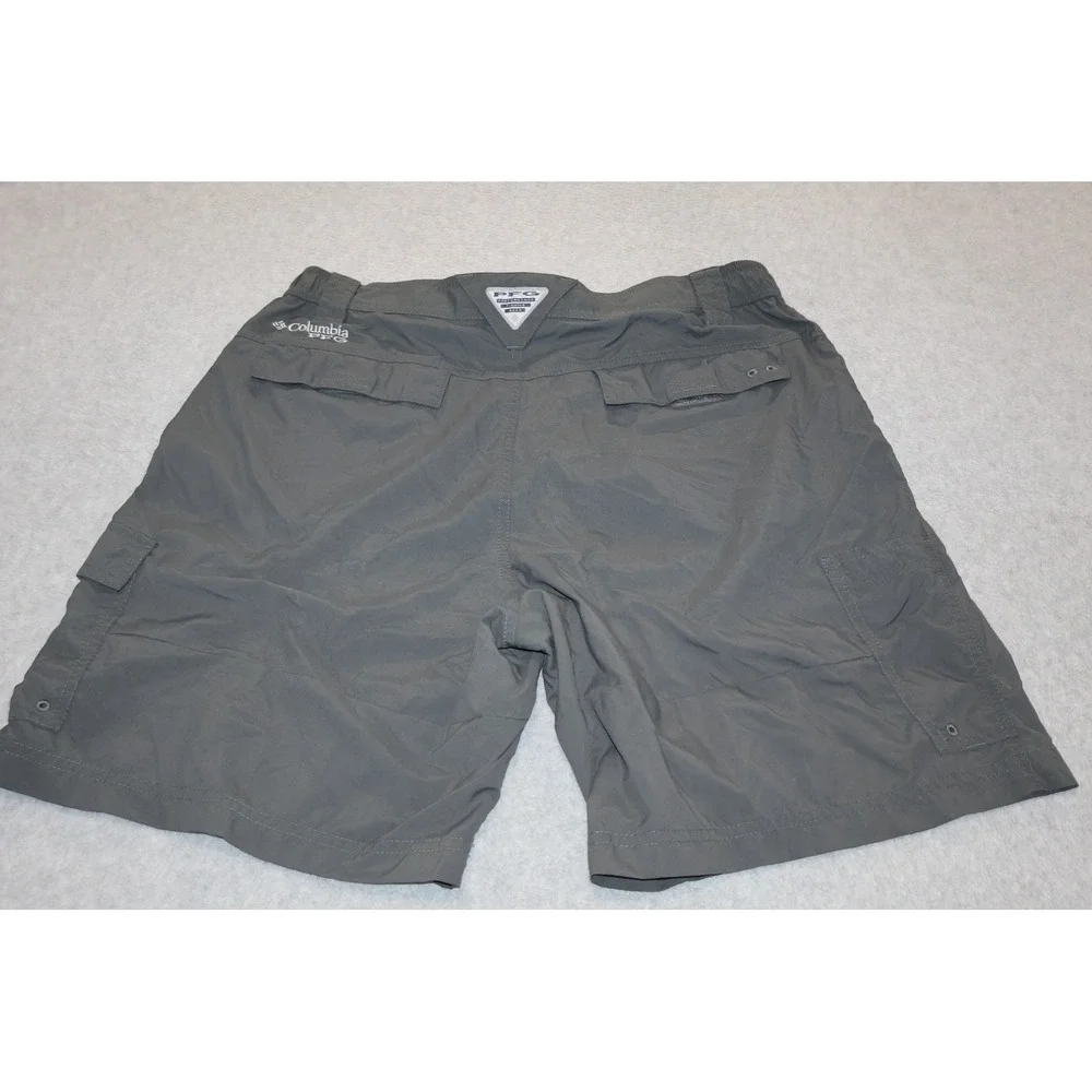 Columbia PFG Cargo Shorts Men 34 Grey Omni-Shade Sun Performance Fishing Gear